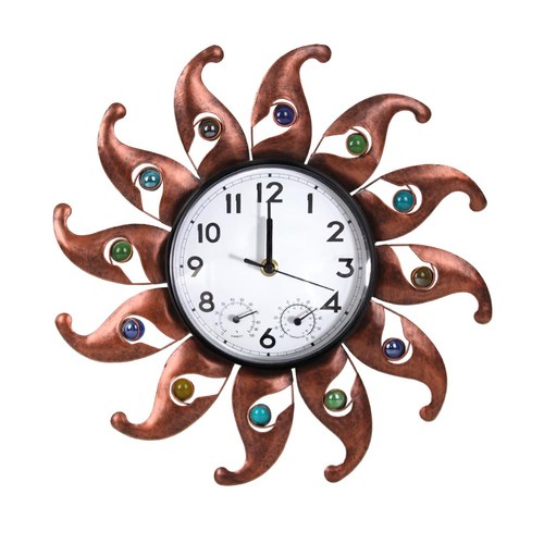 Sun outdoor clock - sun, with